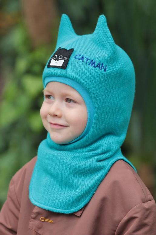 Зимний трикотажный шлем с аппликацией - Производитель детских головных уборов Шанти Пунти