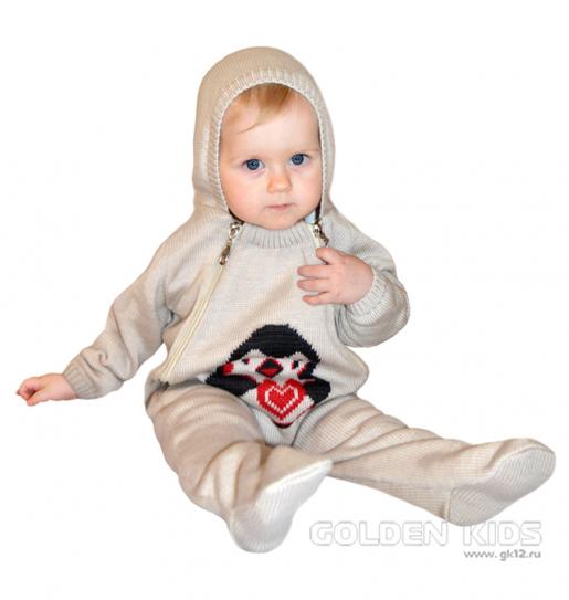 Комбинезон для новорожденных Пингвиненок Golden Kids - Производитель детского вязаного трикотажа, школьного трикотажа Golden Kids
