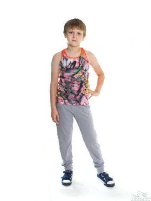 Оранжевая майка-борцовка для мальчика Скат - Производитель детской одежды Скат