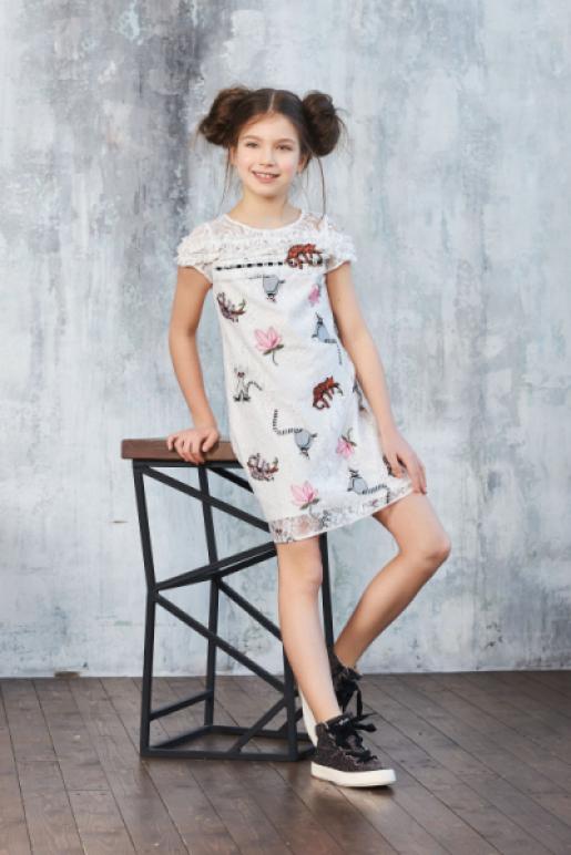 Платье кружевное с вышивками Choupette - Производитель детской одежды Choupette