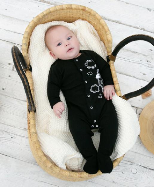 Комбинезон для новорожденных черный - Фабрика детской одежды The hip!