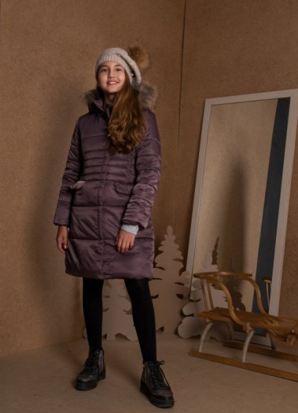 Пальто зимнее для девочек с капюшоном Merely - Фабрика детской одежды Merely