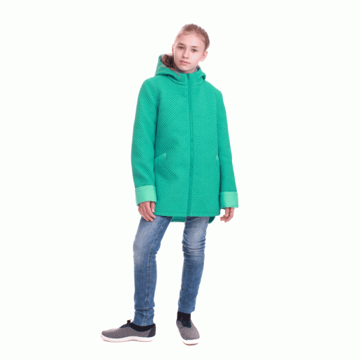 Стеганный утепленный плащ Ментол для девочки - Производитель детской одежды Хати