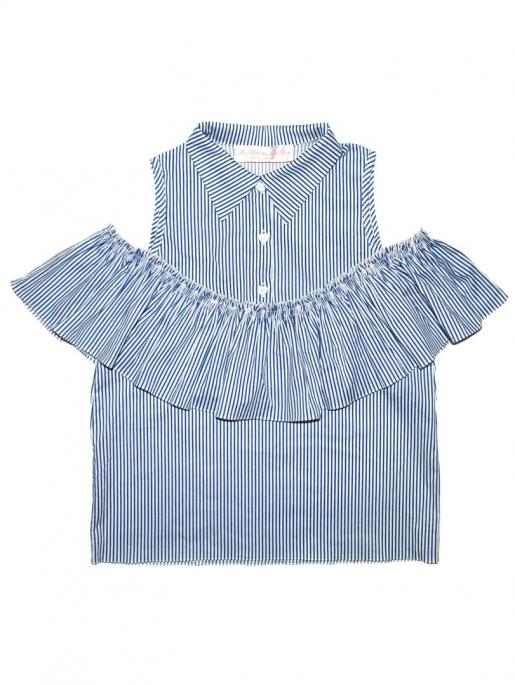 Блузка для девочки с воланом 796 - Производитель дизайнерской  детской одежды  из натуральных материалов ТМ Mister Bon & Miss Bon