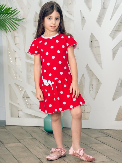 Платье Горох, красный - Фабрика детской одежды Дашенька