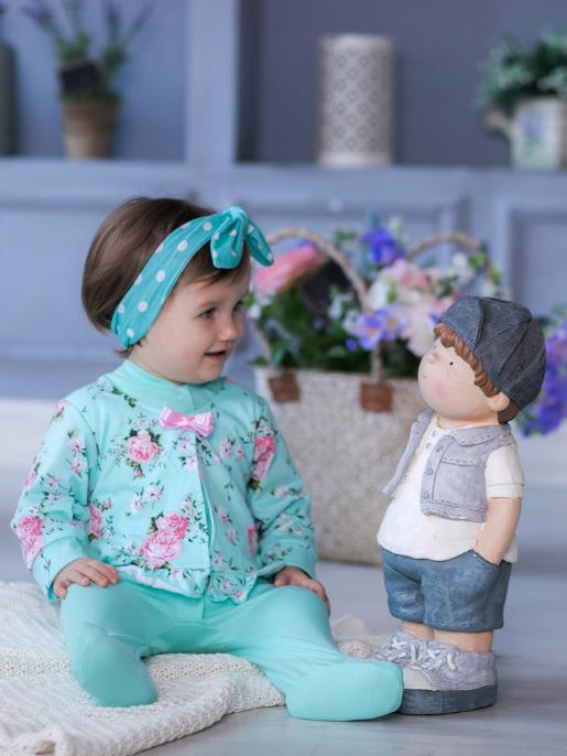 Комбинезон с жакетом (обманка) ментол - Фабрика детской одежды Дашенька