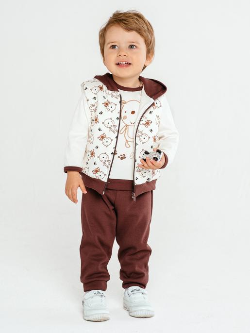 Комплект для мальчика 3 предмета (джемпер/штанишки/жилетка) - Фабрика детской одежды Дашенька