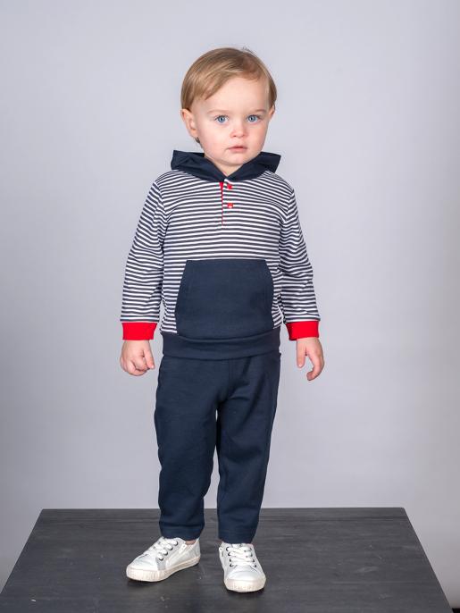Костюм для мальчика (джемпер с капюшоном/штанишки), темно-синий - Фабрика детской одежды Дашенька