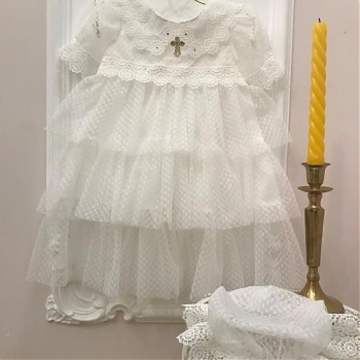 Платье крестильное Кристина с воротником - Фабрика одежды для новорожденных Jolly baby