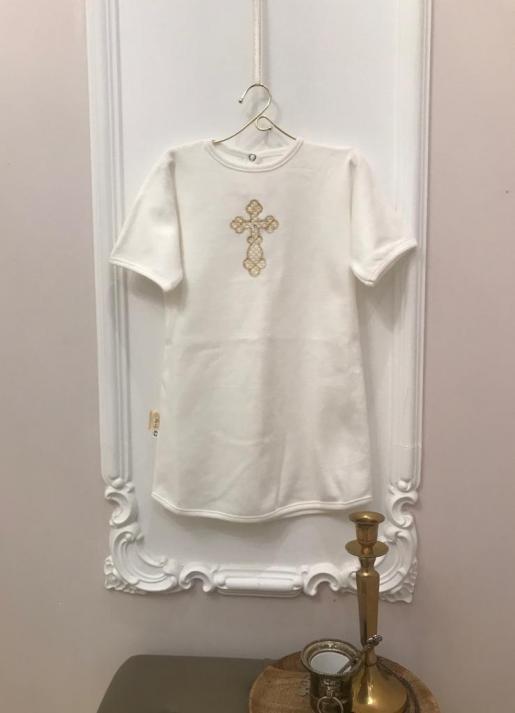 Рубашка крестильная Вышивка кнопки сзади - Фабрика одежды для новорожденных Jolly baby
