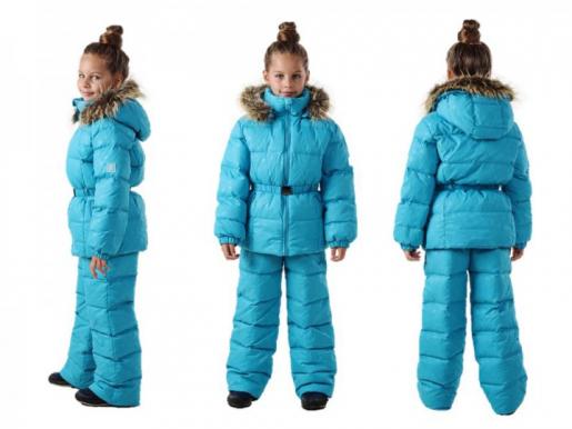 Зимний детский комплект на пуху "Снежный бирюза" - Фабрика детской одежды Времена года