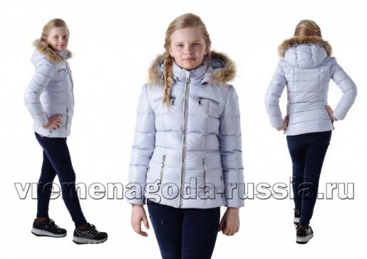 Зимняя подростковая куртка на пуху "Гламур" белая - Фабрика детской одежды Времена года