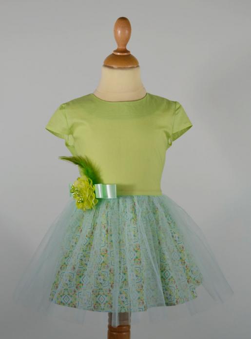 Платье из японского хлопка с фатином - Производитель детской одежды Детский стиль