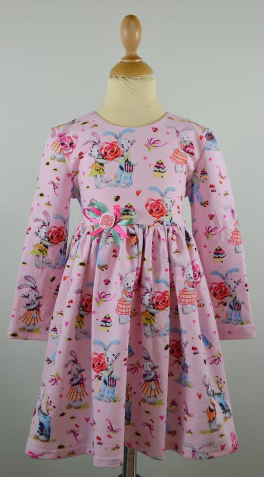 Платье из трикотажа с начесом Зайки - Производитель детской одежды Детский стиль