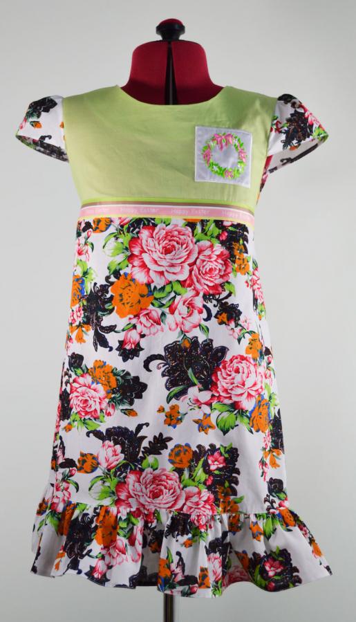 Платье из поплина для полной девочки - Производитель детской одежды Детский стиль