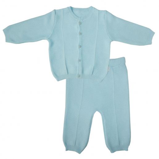 Комплект 2 пр. вязаный кофточка и штанишки Голубой 73-7003 - Производитель детской одежды Папитто