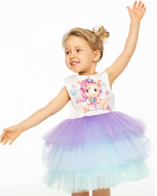 Нарядное платье Единорожка - Производитель детской одежды Luxury baby