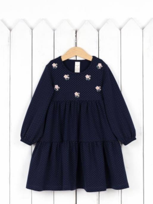 Платье (горошек на тёмно-синем) - Производитель детской одежды Baby Boom