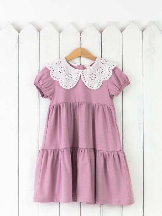 Платье с воротником (пыльно-лиловый) - Производитель детской одежды Baby Boom