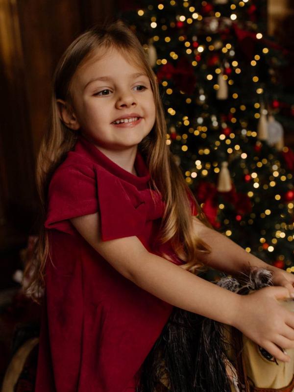 Велюровое платье Mjölk  с бантом