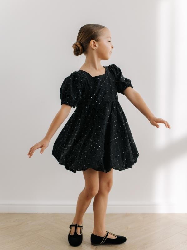 Платье со стразами, Черный