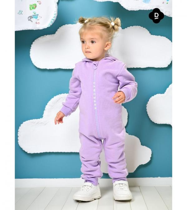 Комбинезон утепленный начесом для малышей с шапкой