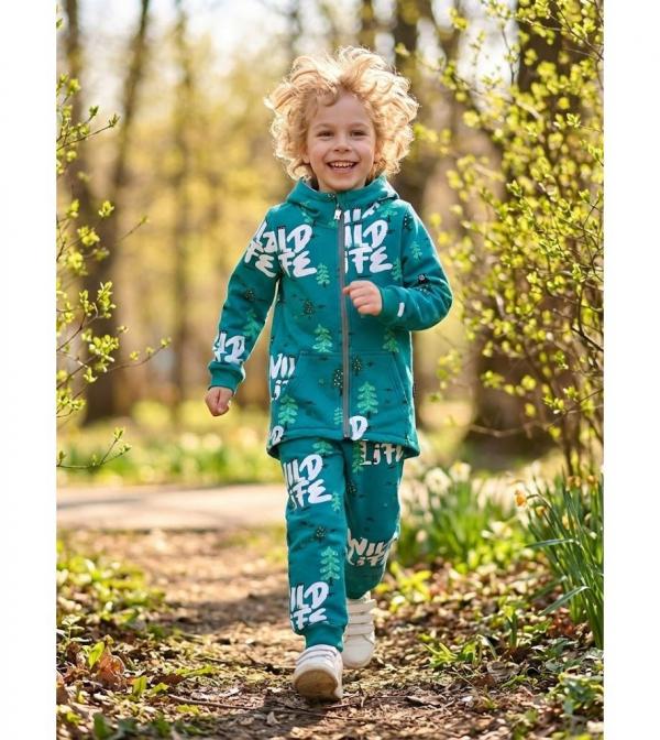 Худи на молнии, утепленный начесом для малышей