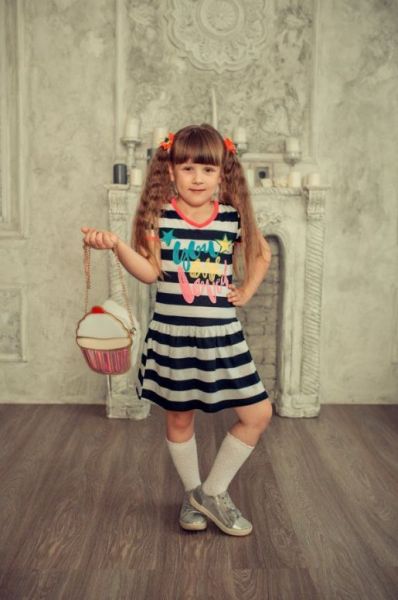 Полосатое детское платье Белотон - Трикотажная фабрика Исток