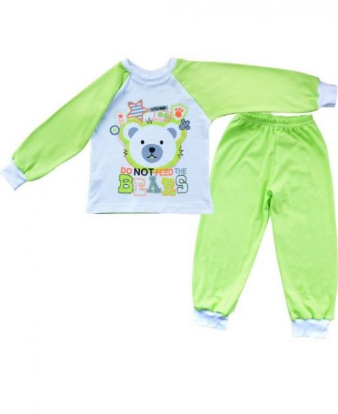 Детская зеленая пижама на мальчика MODESTREET - Фабрика детской одежды MODESTREET