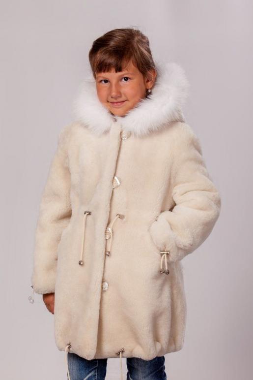 Детская шубка из мутона Сливки - Производитель детской меховой одежды Зимняя принцесса