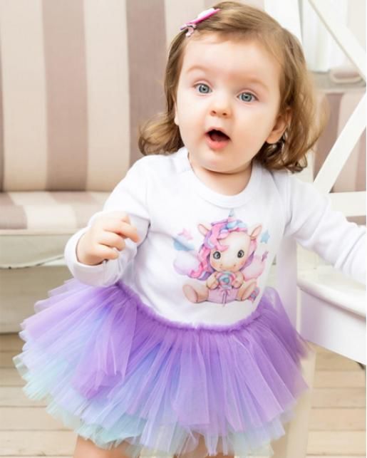 Боди на кнопках Единорожка с юбочкой - Производитель детской одежды Luxury baby