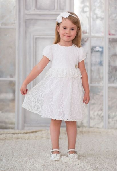 Нарядное белое платье для девочки Карамелли - Фабрика детской одежды Карамелли