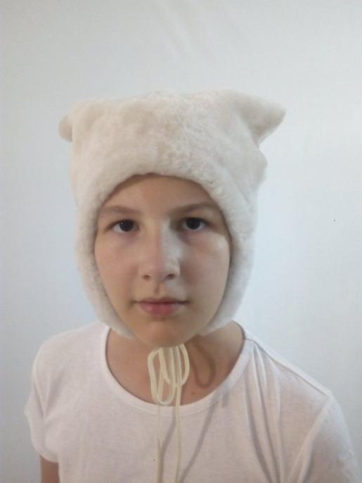 Детская шапка из мутона Совенок - Производитель детской меховой одежды Зимняя принцесса