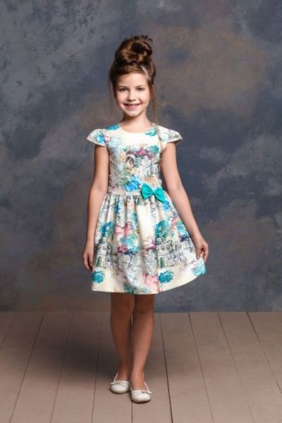 Платье детское «География» - Фабрика одежды для девочек Мари Текс