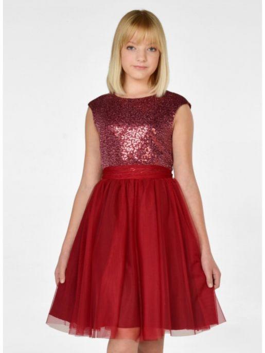 Нарядное детское платье красное - Фабрика детской одежды Shened
