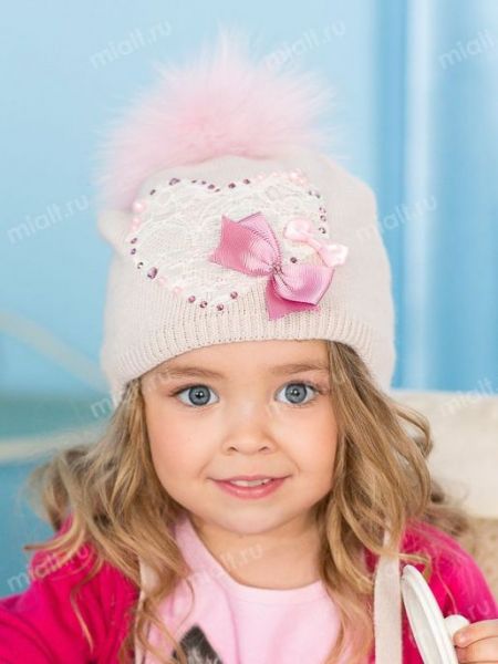 Розовая зимняя детская шапка MIALT - Фабрика детских головных уборов MIALT
