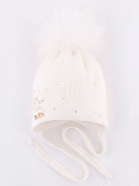 Белая шапка для новорожденного зима MIALT - Фабрика детских головных уборов MIALT