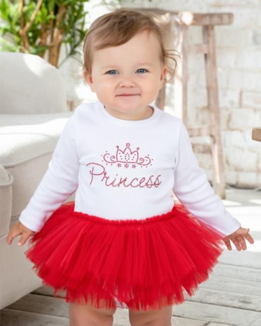 Боди Принцесса с красной юбочкой из фатина - Производитель детской одежды Luxury baby