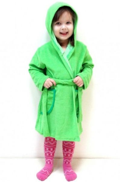 Яркий зеленый детский халат Успех - Чебоксарский трикотаж Успех