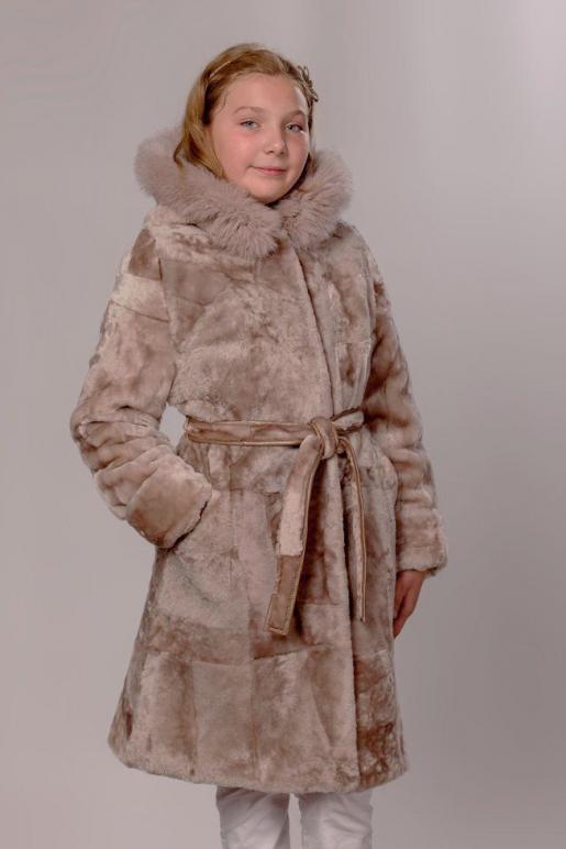 Мутоновая шубка светлая - Производитель детской меховой одежды Зимняя принцесса