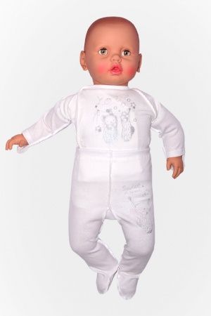 Белые ползунки на новорожденного Ярко - Фабрика детской одежды Ярко