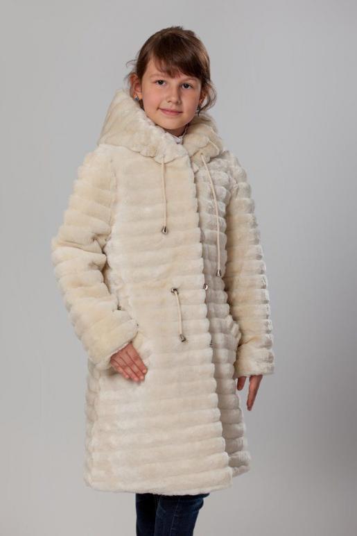 Детская шуба Стрижка сливки из мутона - Производитель детской меховой одежды Зимняя принцесса