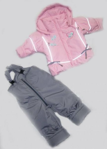 Детский комплект серый комбинезон и розовая курточка - Фабрика детской одежды Светлица