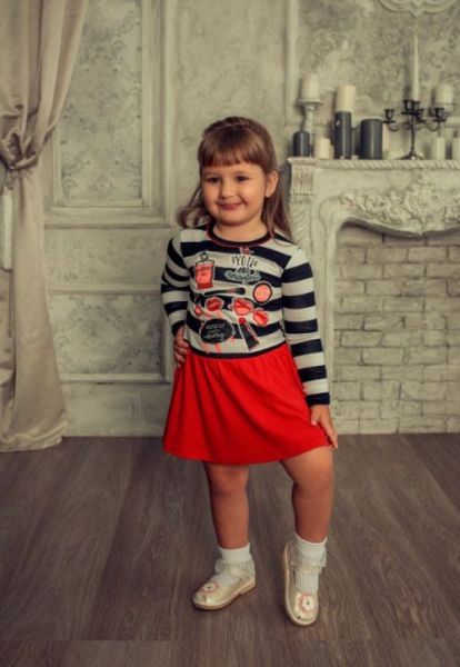 Детское платье с длинным рукавом Белотон - Трикотажная фабрика Исток