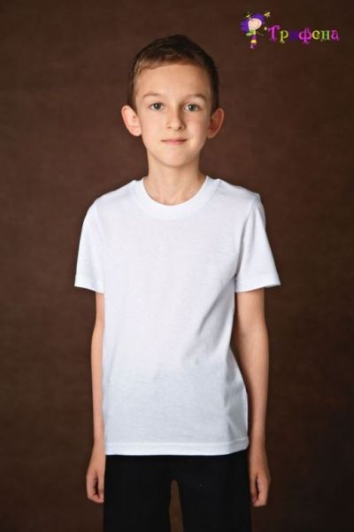 Детская трикотажная белая футболка Трифена - Фабрика детской одежды Трифена