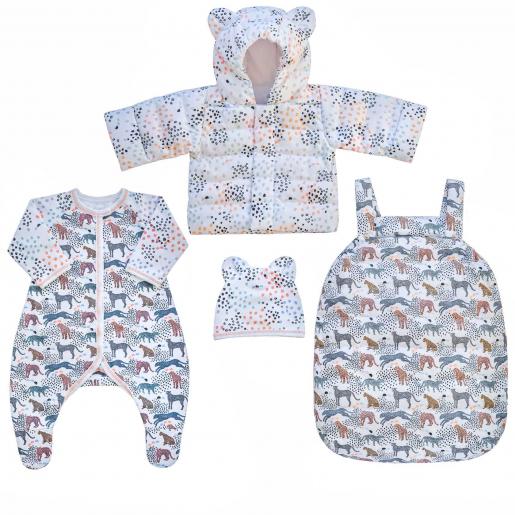 Комплект пуховой демисезонной одежды Цветные леопарды - Производитель детской одежды Chepe Premium