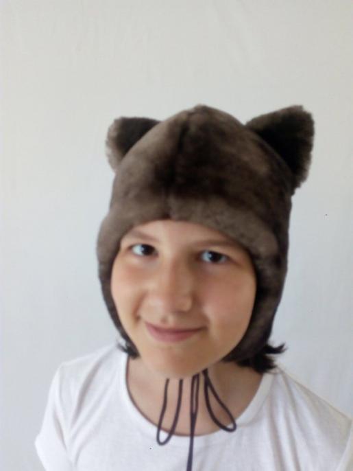 Детская шапка из мутона Котёнок - Производитель детской меховой одежды Зимняя принцесса