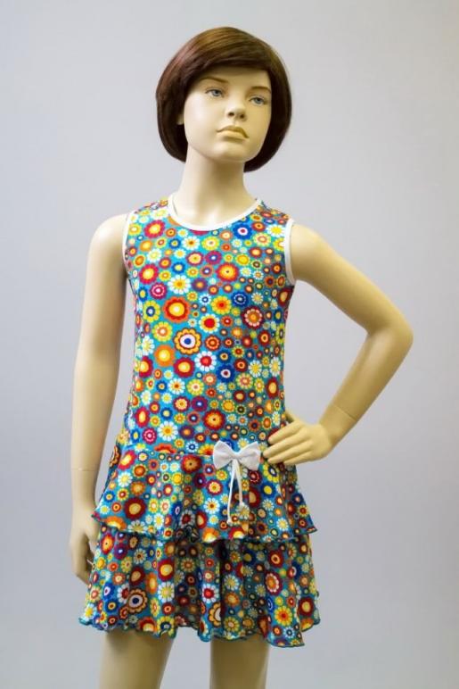 Платье для девочки в цветочек - Производитель детского трикотажа Текском