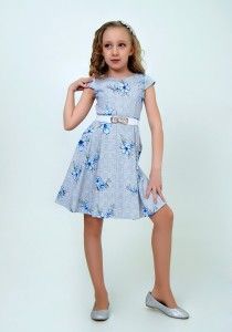 Детское платье голубое  Ladetto - Производитель детской одежды Ladetto