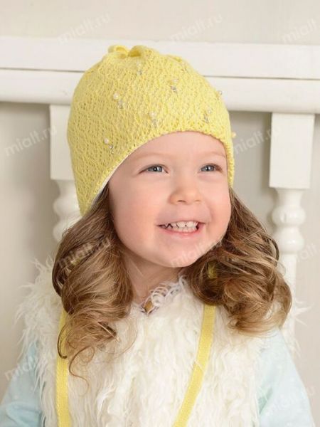 Желтая детская весенняя шапка MIALT - Фабрика детских головных уборов MIALT